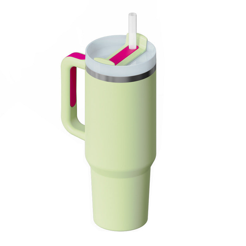 40 Oz Tumbler With Handle Straw Insulated, Stainless Steel Spill Proof Vacuum Coffee Cup Tumbler With Lid Tapered Mug - Lumina shop