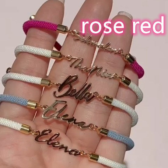 Personalized Colorful Rope Chain Custom Name Bracelet Personalized Adjustable Name Jewelry For Girls - Lumina shop
