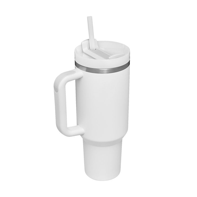 40 Oz Tumbler With Handle Straw Insulated, Stainless Steel Spill Proof Vacuum Coffee Cup Tumbler With Lid Tapered Mug - My Store