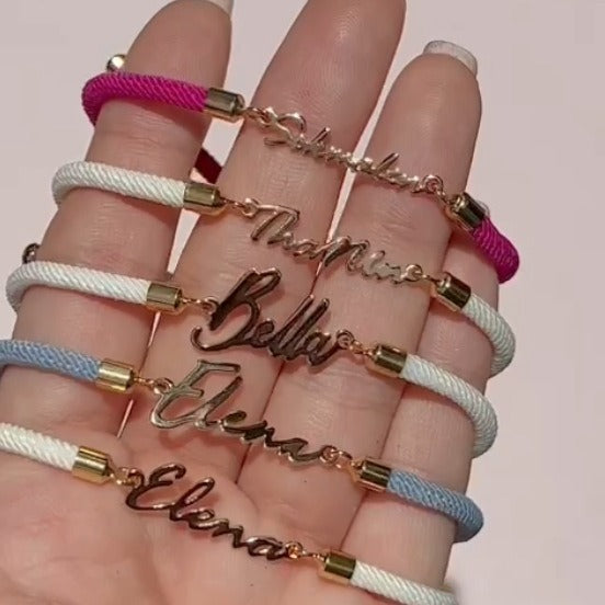 Personalized Colorful Rope Chain Custom Name Bracelet Personalized Adjustable Name Jewelry For Girls - Lumina shop