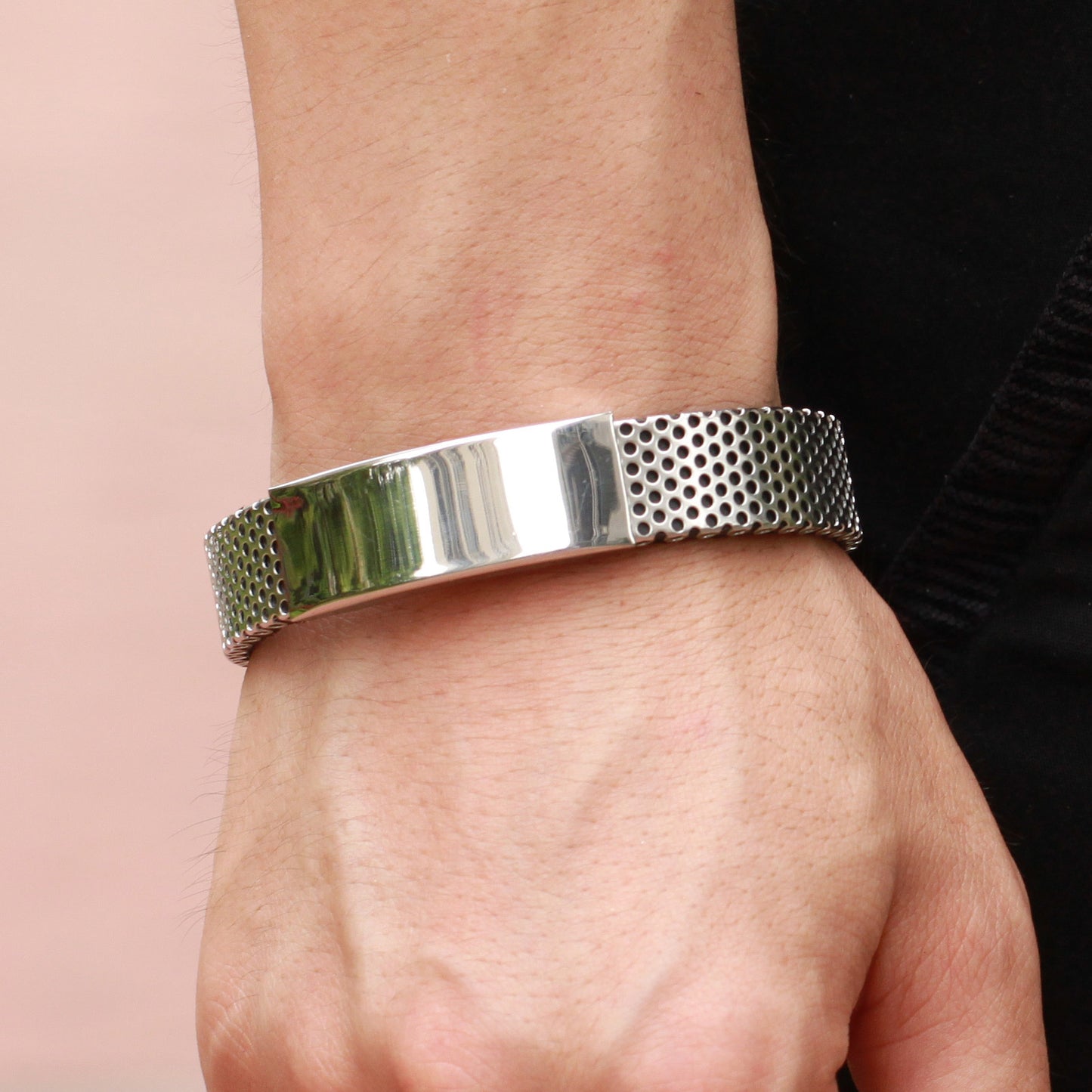 Men's titanium leather bracelet - Lumina shop