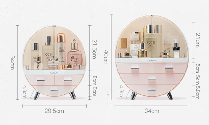 Net Celebrity Creative Cosmetics Drawer-Type Desktop Organizer – Dustproof Lipstick & Skincare Storage Rack | Luminashop