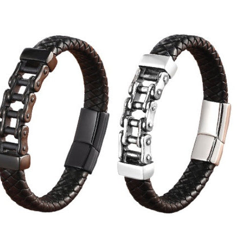 Leather Braided Bracelet,Men'S Cowhide Jewelry - Lumina shop