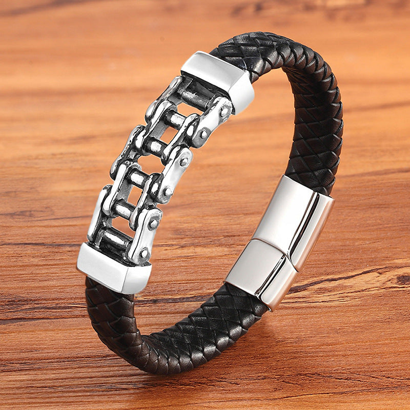 Leather Braided Bracelet,Men'S Cowhide Jewelry - Lumina shop