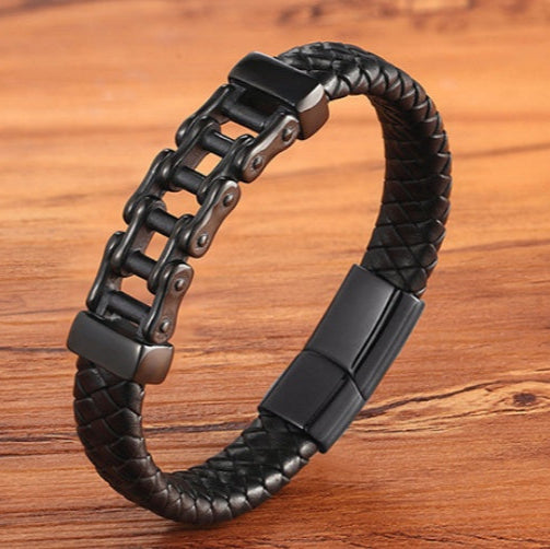 Leather Braided Bracelet,Men'S Cowhide Jewelry - Lumina shop