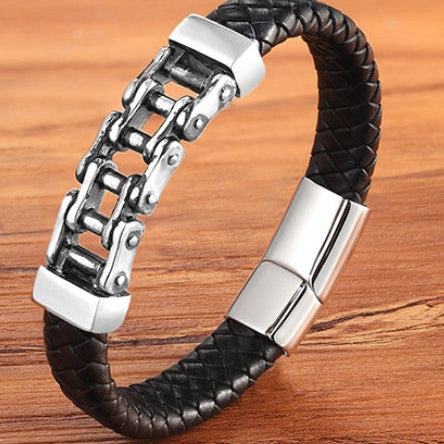 Leather Braided Bracelet,Men'S Cowhide Jewelry - Lumina shop