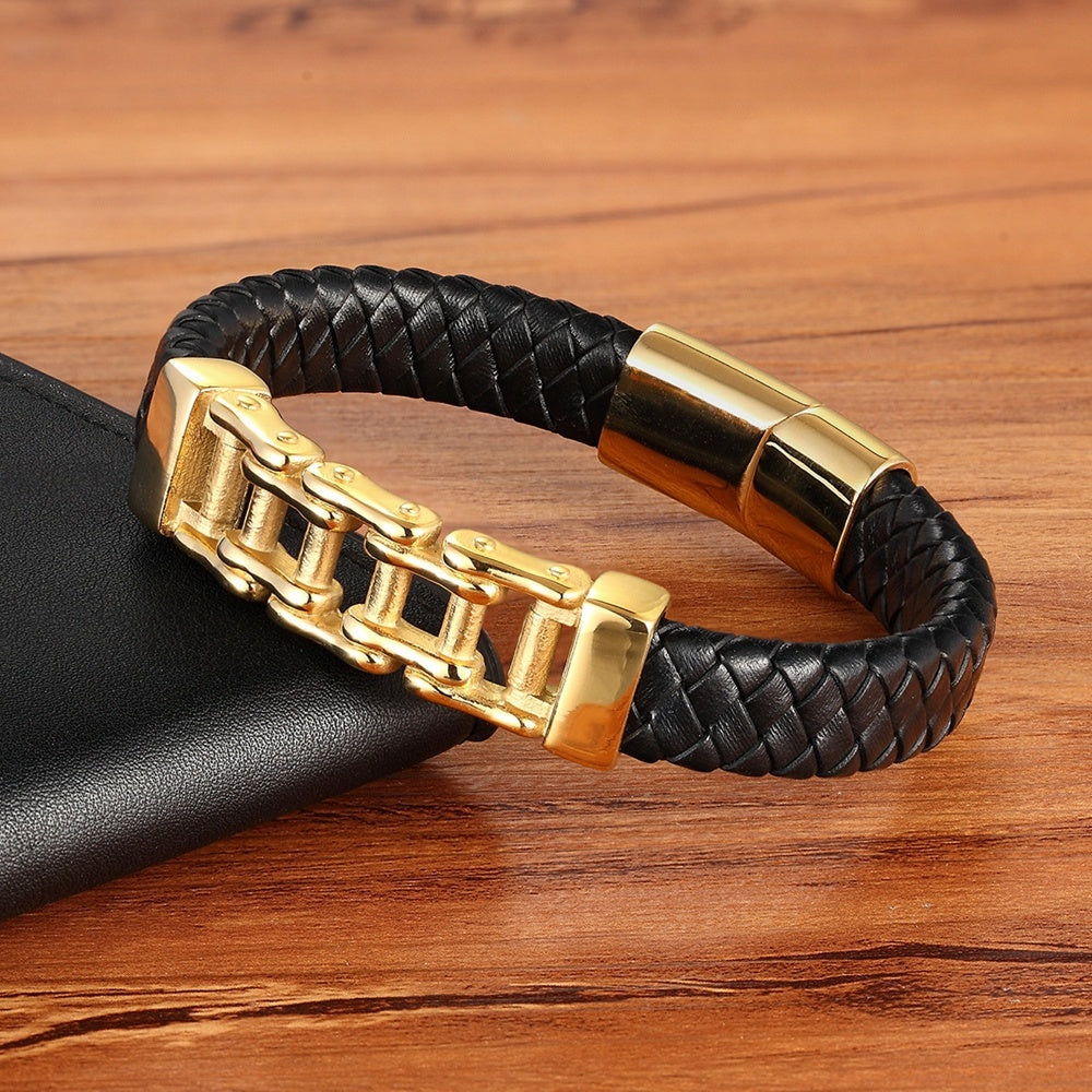 Leather Braided Bracelet,Men'S Cowhide Jewelry - Lumina shop