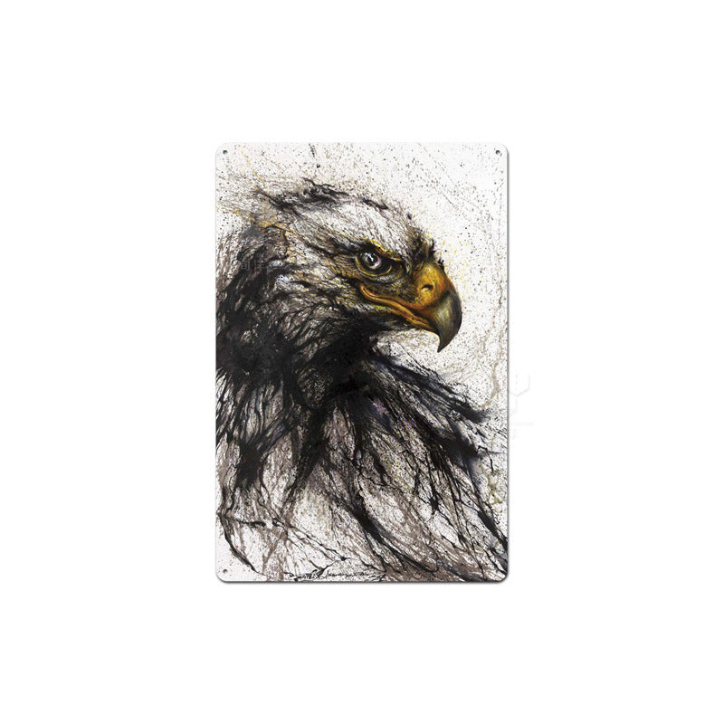 Retro Tin Painting Animal Column Decoration Painting Bar Cafe Mural Background Wall - Lumina shop