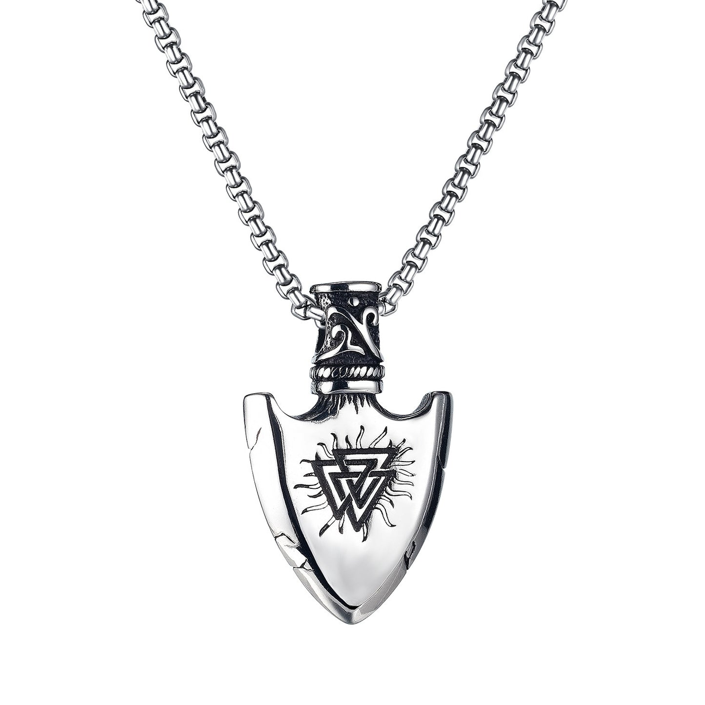European And American Retro Stainless Steel Shield Men's Pendant - Lumina shop