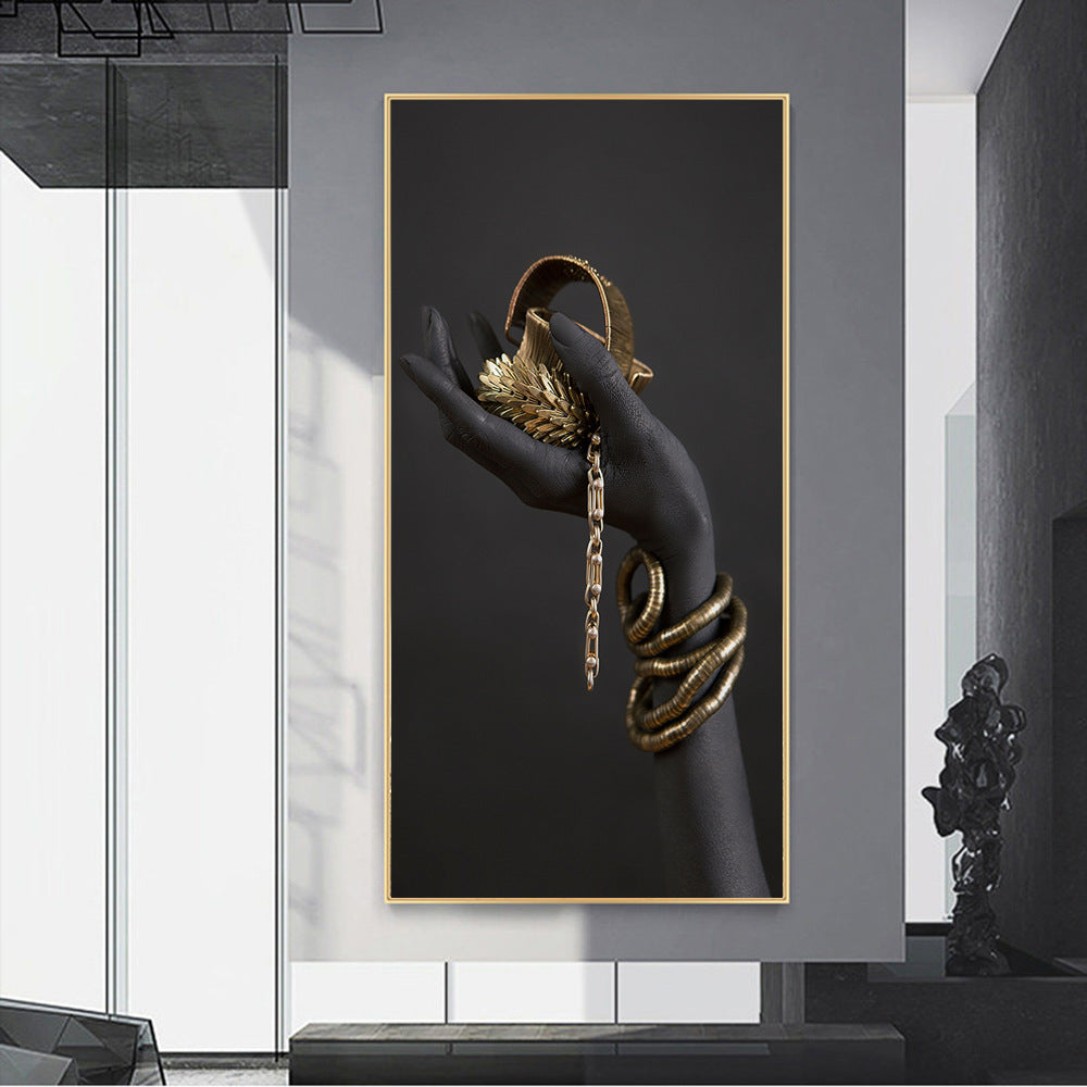African Art Black Hands Holding Jewelry Canvas Paintings - Lumina shop