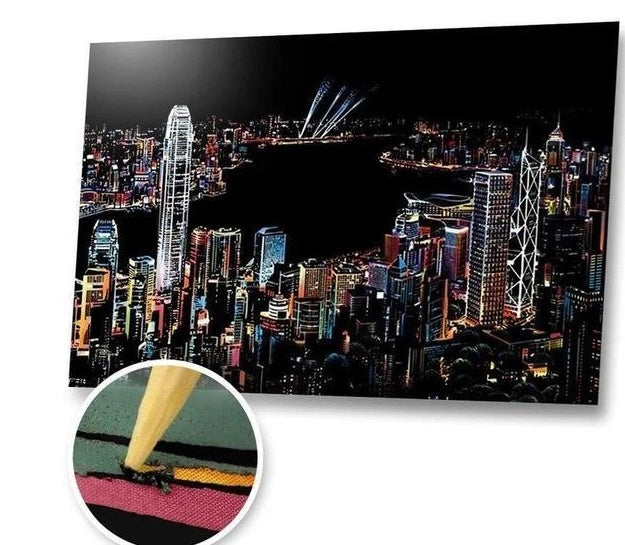 Decorative painting scratch Scraping painting drawing paper world Sightseeing pictures decoration birthday gifts - Lumina shop