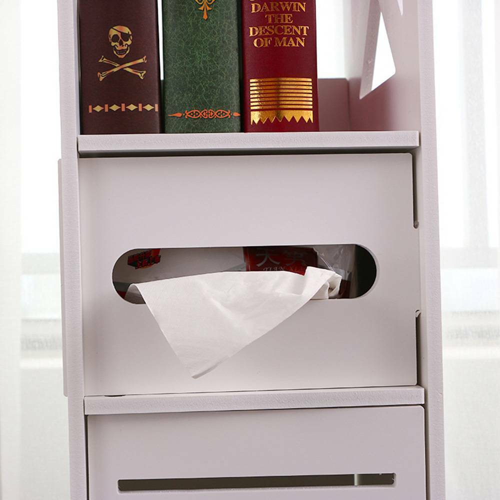 4 Tiers Modern Bathroom Furniture Cabinet Wood Slim Shelf Cupboard Storage Unit. - Lumina shop