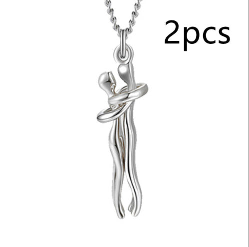 Love Hug Necklace Unisex Men Women Couple Jewelry Simple Temperament Clavicle Chain Valentines Day Lover Gift - Lumina shop