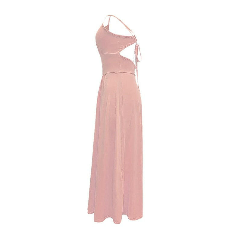 Women's Sexy Deep V Neck Maxi Dress Spaghetti Strap Sleeveless Backless High Slit Long Dress - Lumina shop
