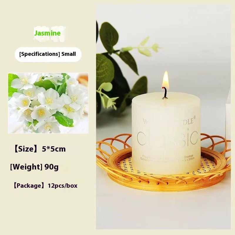 Cylindrical Color Aromatherapy Candle Brilliant Fragrance Candle Smokeless Candles - Lumina shop
