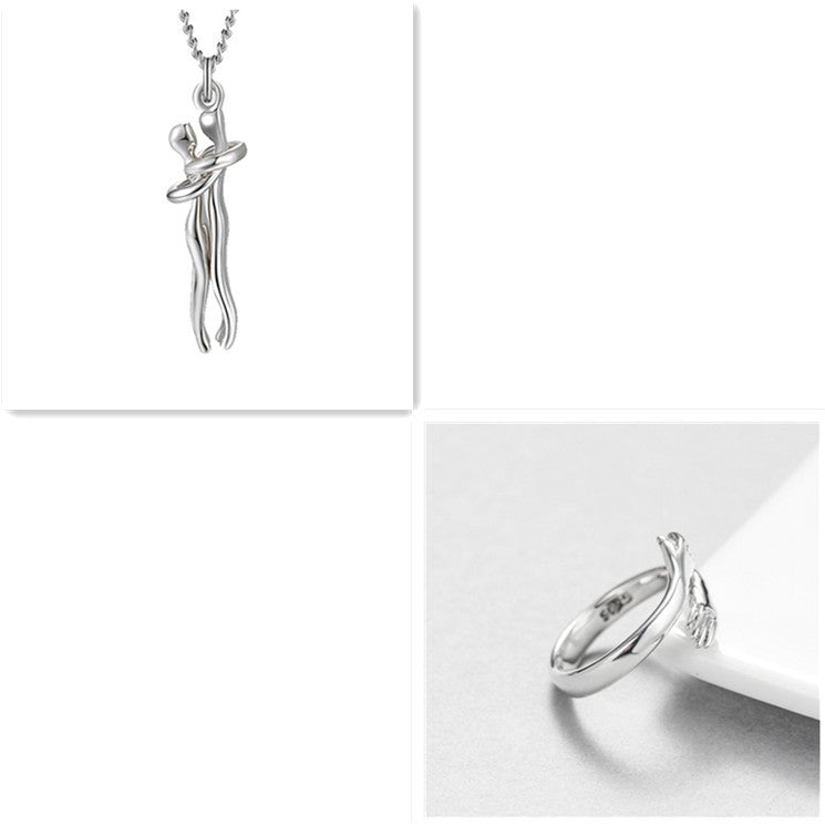 Love Hug Necklace Unisex Men Women Couple Jewelry Simple Temperament Clavicle Chain Valentines Day Lover Gift - Lumina shop