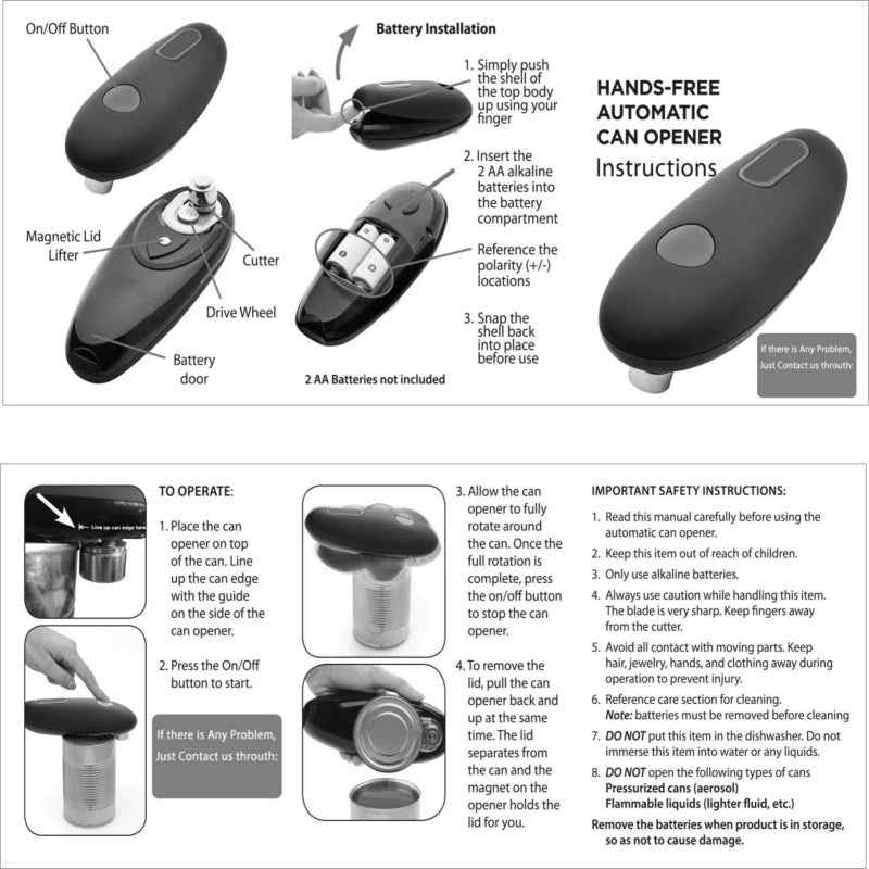 Electric Can Opener Automatic Jar Bottle Can Machine One Touch Portable Kitchen Tool Gadgets