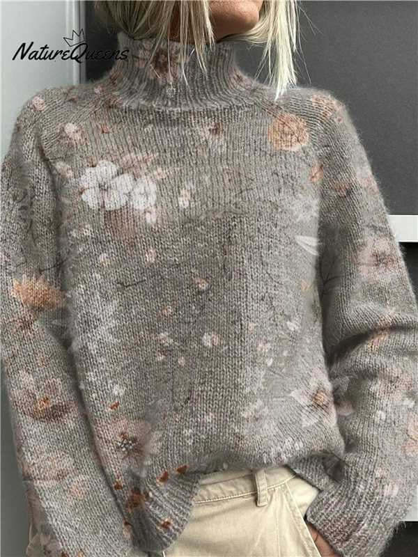 Women's Christmas Turtleneck Sweater Printed