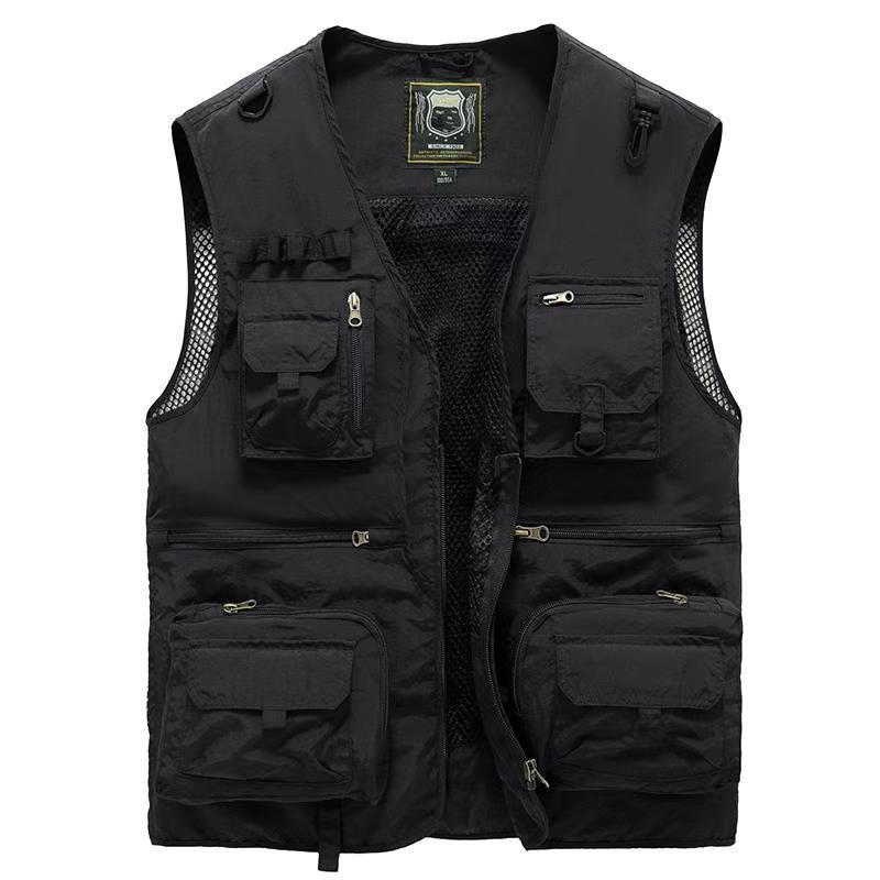 14 Pockets Summer New Men US Tactical Hiking Fishing Vest Mens Photographer Waistcoat Mesh Cargo Sleeveless Jacket Tool Vest - Lumina shop