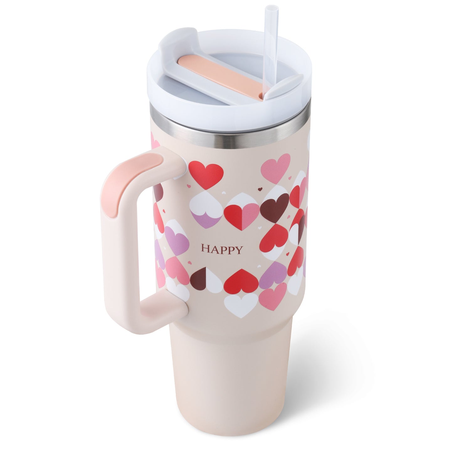 40 Oz Tumbler With Handle Straw Insulated, Stainless Steel Spill Proof Vacuum Coffee Cup Tumbler With Lid Tapered Mug - Lumina shop