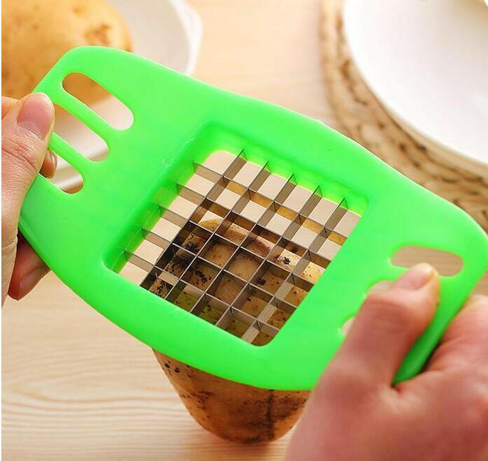kitchen gadgets 2 Blades Potato Cutter Chopper Stainless French Fries Slicer for kitchen cortador de vegetales Home Kitchen Tool - Lumina shop
