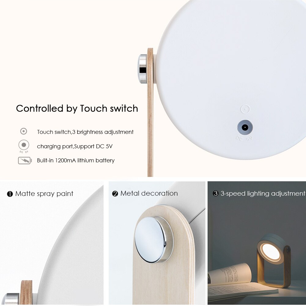Foldable LED Night Light – Portable Dimmable Reading Lantern Lamp USB Rechargeable for Home Decor