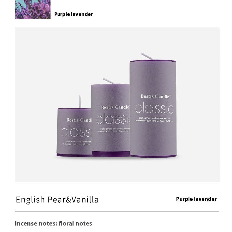 Cylindrical Color Aromatherapy Candle Brilliant Fragrance Candle Smokeless Candles - Lumina shop