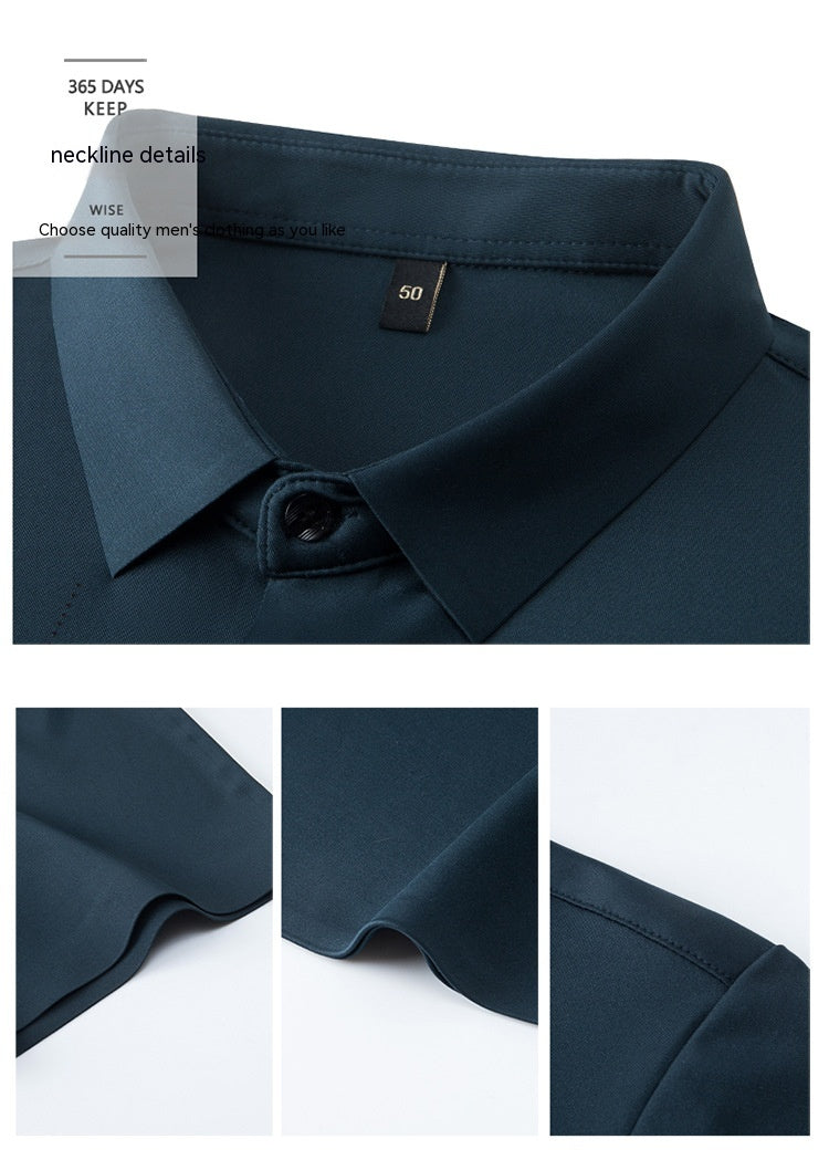 Summer New Men's Short-sleeved Business Shirt - Seamless Design for Stylish Comfort