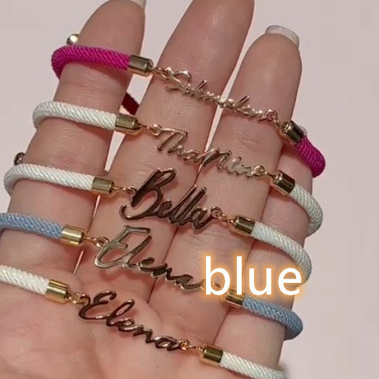 Personalized Colorful Rope Chain Custom Name Bracelet Personalized Adjustable Name Jewelry For Girls - Lumina shop