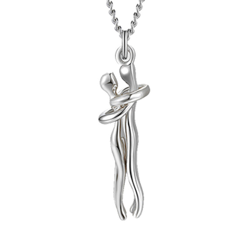 Love Hug Necklace Unisex Men Women Couple Jewelry Simple Temperament Clavicle Chain Valentines Day Lover Gift - Lumina shop