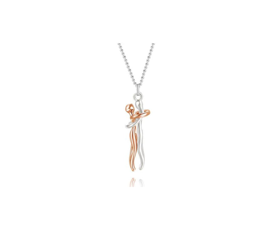 Love Hug Necklace Unisex Men Women Couple Jewelry Simple Temperament Clavicle Chain Valentines Day Lover Gift - Lumina shop