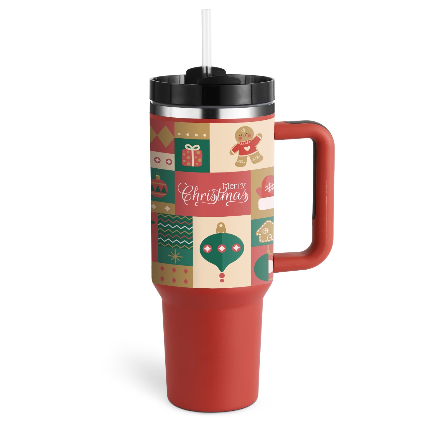 40 Oz Tumbler With Handle Straw Insulated, Stainless Steel Spill Proof Vacuum Coffee Cup Tumbler With Lid Tapered Mug - Lumina shop
