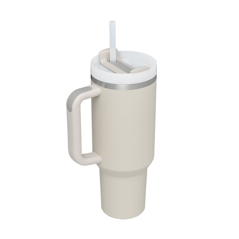 40 Oz Tumbler With Handle Straw Insulated, Stainless Steel Spill Proof Vacuum Coffee Cup Tumbler With Lid Tapered Mug - Lumina shop