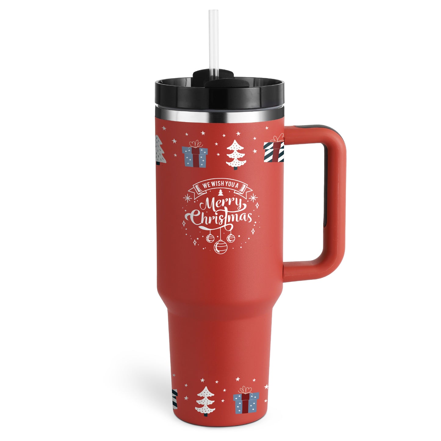 40 Oz Tumbler With Handle Straw Insulated, Stainless Steel Spill Proof Vacuum Coffee Cup Tumbler With Lid Tapered Mug - Lumina shop