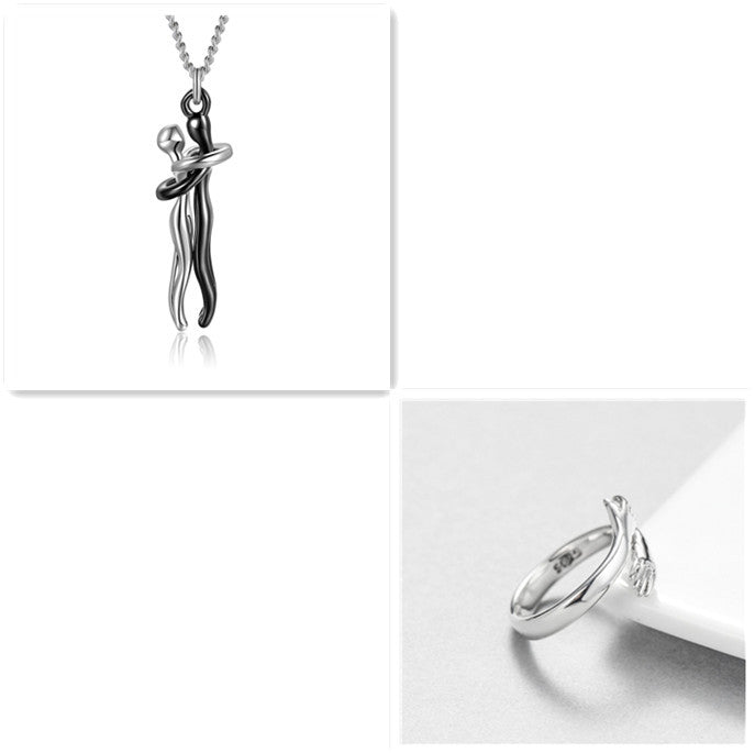 Love Hug Necklace Unisex Men Women Couple Jewelry Simple Temperament Clavicle Chain Valentines Day Lover Gift - Lumina shop