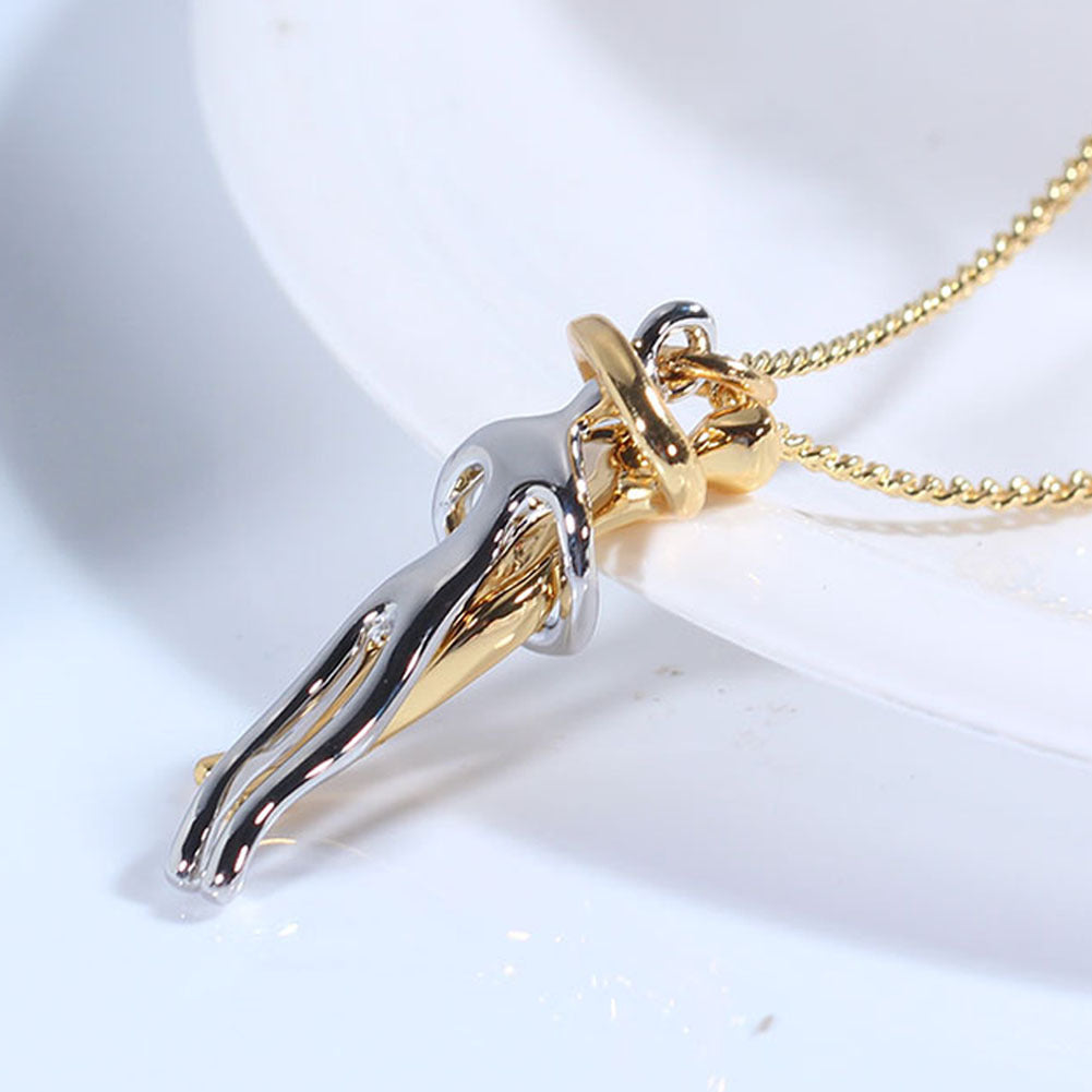 Love Hug Necklace Unisex Men Women Couple Jewelry Simple Temperament Clavicle Chain Valentines Day Lover Gift - Lumina shop