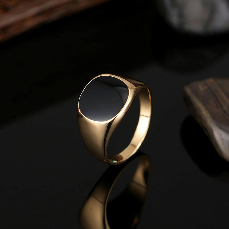 Classic smooth oil dripping men's zinc alloy ring - Lumina shop