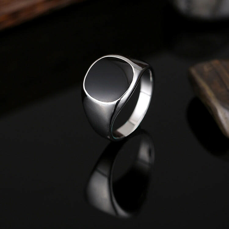 Classic smooth oil dripping men's zinc alloy ring - Lumina shop