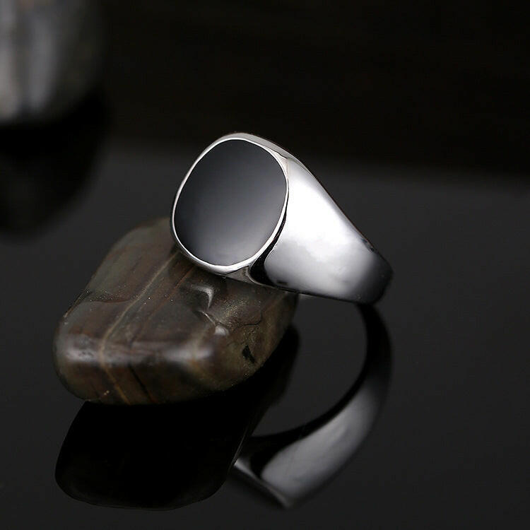 Classic smooth oil dripping men's zinc alloy ring - Lumina shop