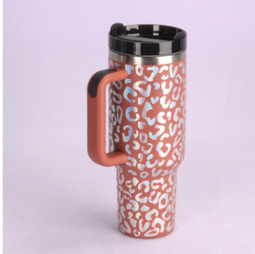 40 Oz Tumbler With Handle Straw Insulated, Stainless Steel Spill Proof Vacuum Coffee Cup Tumbler With Lid Tapered Mug - Lumina shop