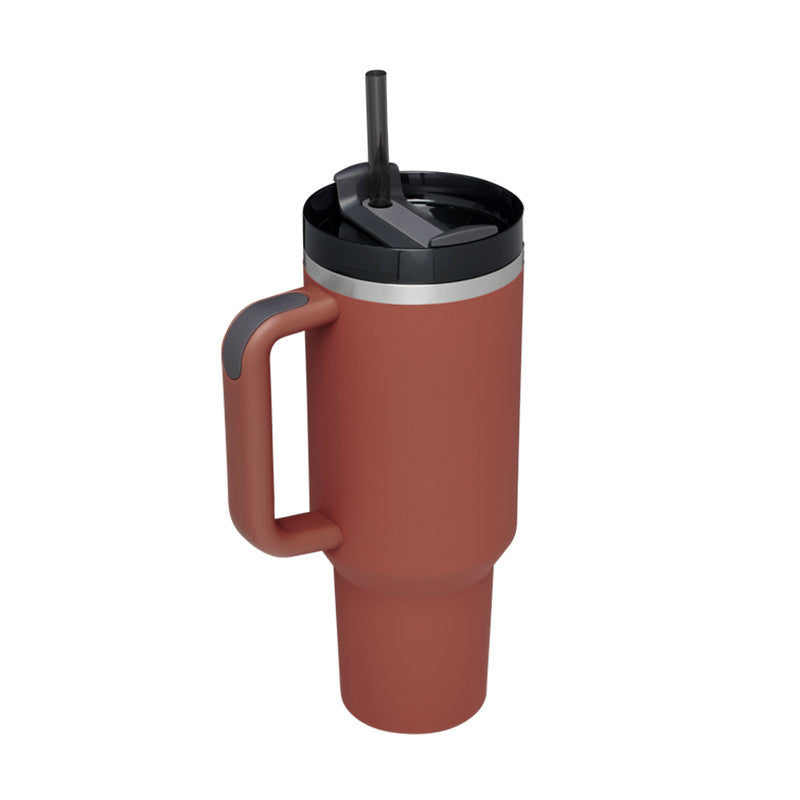 40 Oz Tumbler With Handle Straw Insulated, Stainless Steel Spill Proof Vacuum Coffee Cup Tumbler With Lid Tapered Mug - Lumina shop