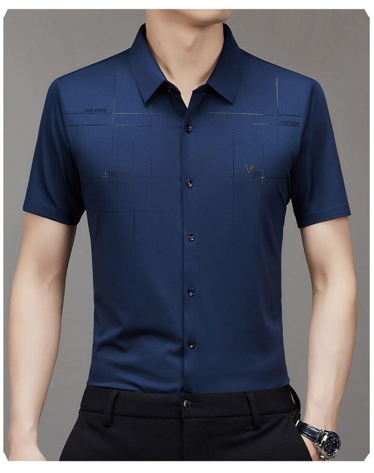 Summer New Men's Short-sleeved Shirt Seamless Business Shirt - Lumina shop