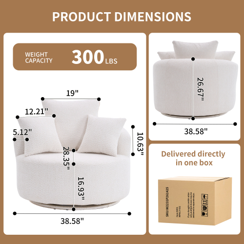 Single-Seat Compression Chair – Crochet Yarn Swivel Lounge Chair with Full Sponge Cushion | Luminashop