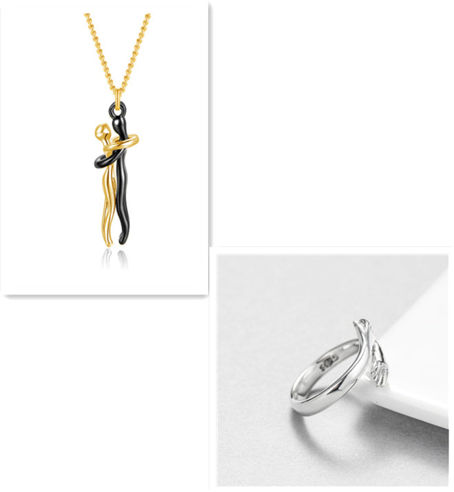 Love Hug Necklace Unisex Men Women Couple Jewelry Simple Temperament Clavicle Chain Valentines Day Lover Gift - Lumina shop