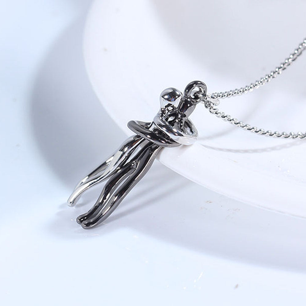 Love Hug Necklace Unisex Men Women Couple Jewelry Simple Temperament Clavicle Chain Valentines Day Lover Gift - Lumina shop