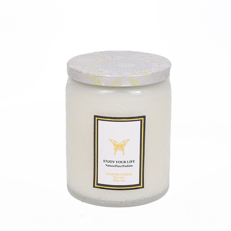 Embossed Glass Fragrance Handmade Gift Aromatherapy Soy Candles - Lumina shop