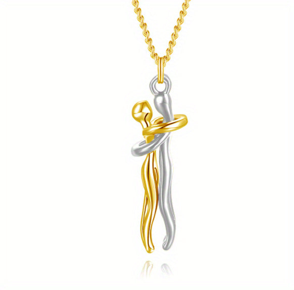 Love Hug Necklace Unisex Men Women Couple Jewelry Simple Temperament Clavicle Chain Valentines Day Lover Gift - Lumina shop