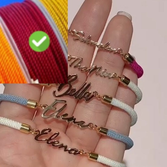 Personalized Colorful Rope Chain Custom Name Bracelet Personalized Adjustable Name Jewelry For Girls - Lumina shop