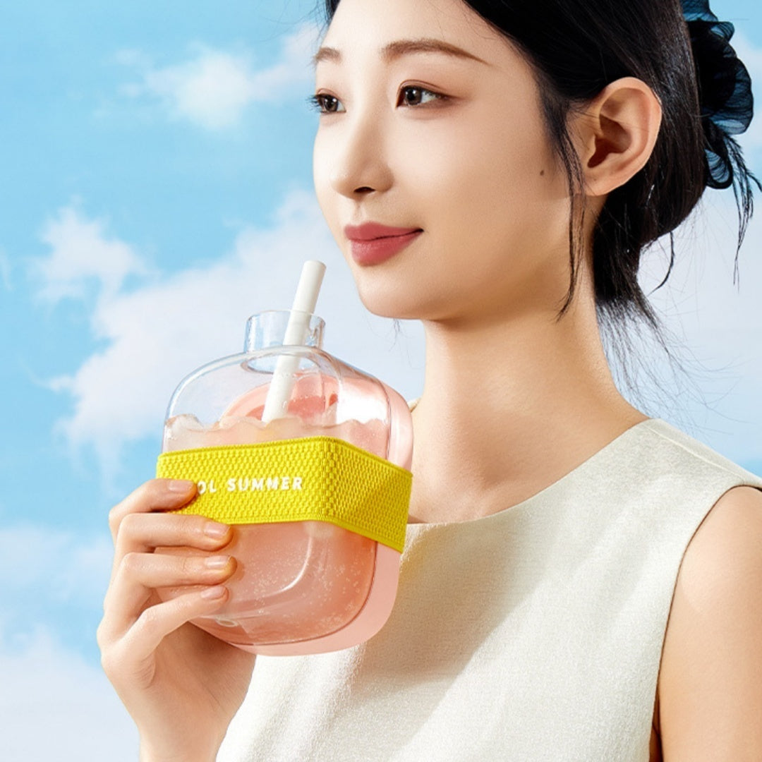 One-Click Molding Cooling Cup,Instant Ice Maker,Zero-Contact Design,Straw Included,Curling Mold,Portable & Stylish Chilled Drink - Lumina shop