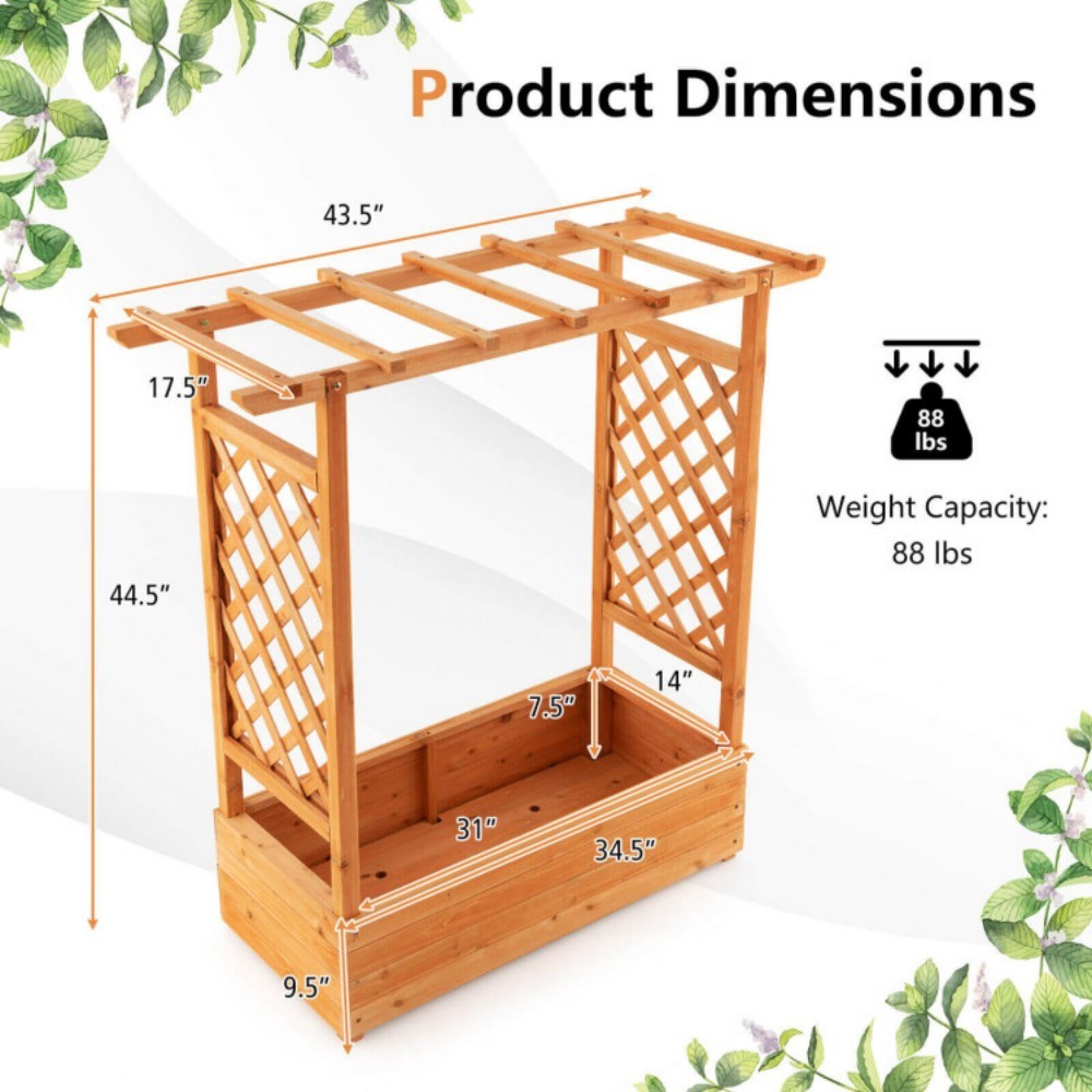 Raised Garden Bed With Trellis Or Climbing Plant And Hanging Roof - Lumina shop